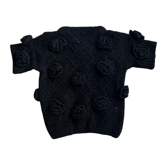 Tach Clothing Women’s Polina Top Elena Crochet Knit Skirt Set Black Rosettes S - Picture 8 of 15